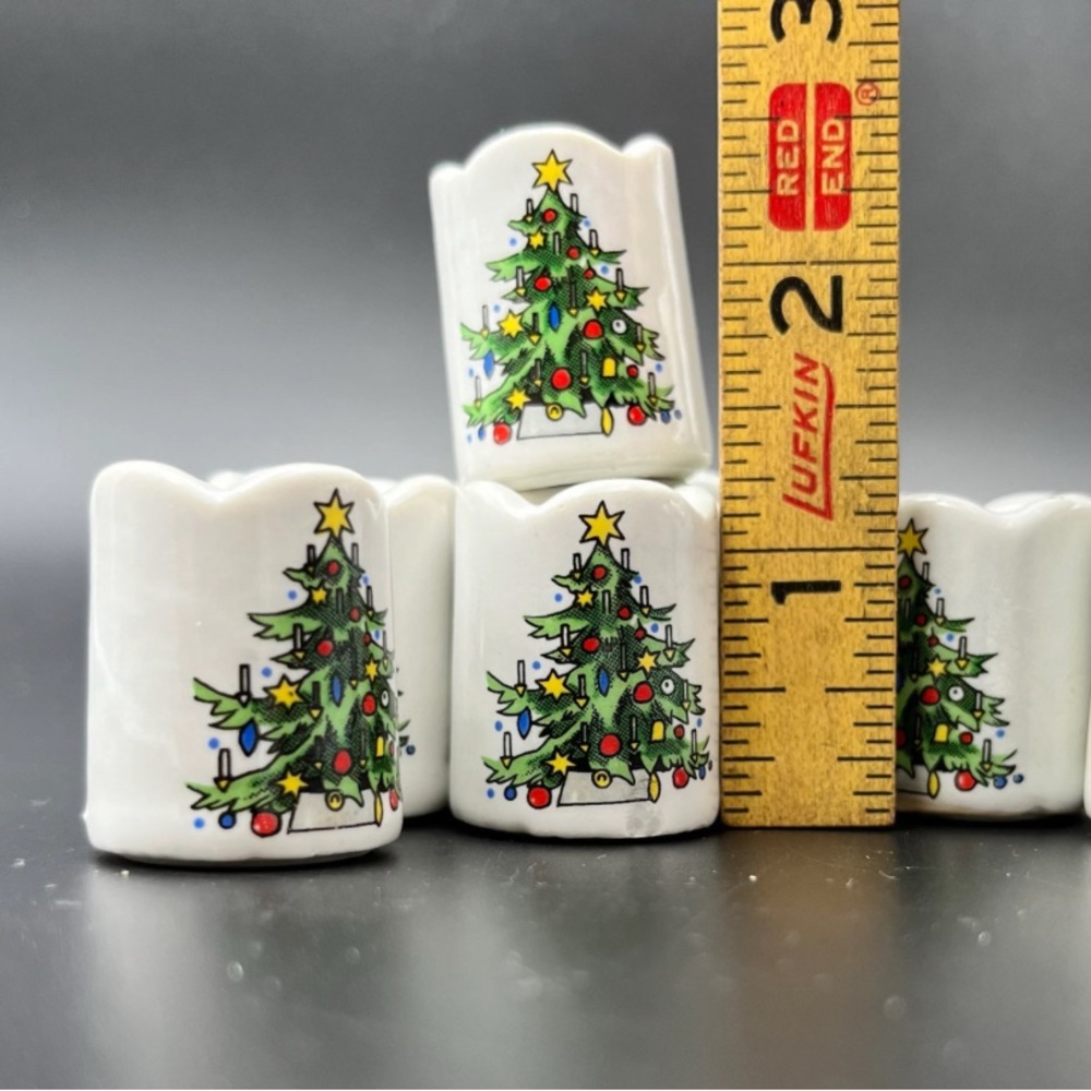 Set of 5 Vintage Enesco Christmas Tree Candle Holders - Picture 4 of 8